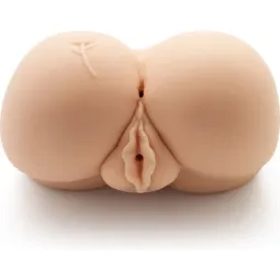 ACT Masturbatore realistico grande culo con vibratore doppie aperture vaginale e anale colore pelle