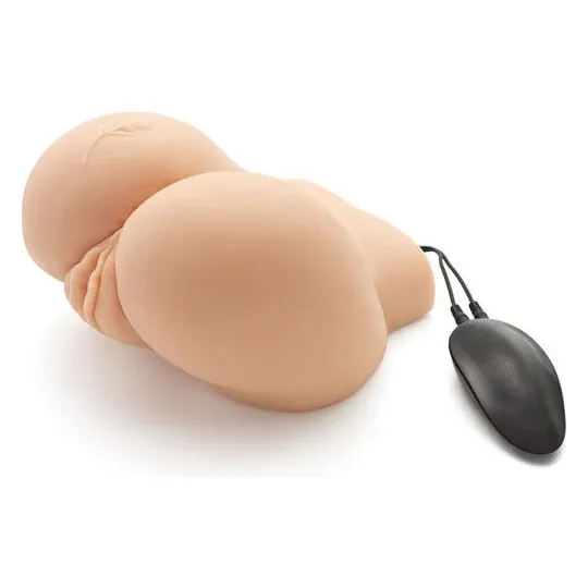 ACT Masturbador realista culo grande con vibrador doble abertura vaginal y anal color carne