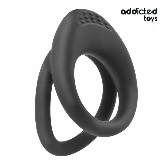 Anneau pénis double texture Addicted Toys - double anneau Ø37 et Ø45 mm vue d'ensemble