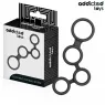 Anneau pénis Addicted Toys en silicone noir avec séparateur de testicules, 4 tailles S à XL