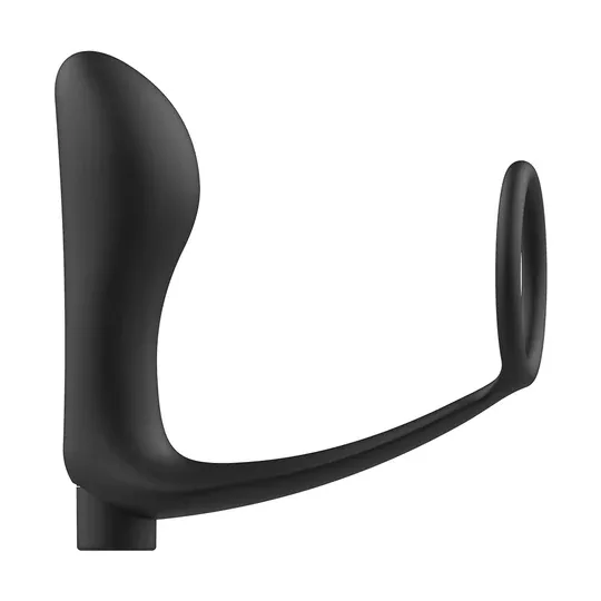 Anillo pene y plug anal recargables Addicted Toys negros, con control remoto inalámbrico para doble estimulación." }, { "fr": "P