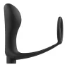 Anillo pene y plug anal recargables Addicted Toys negros, con control remoto inalámbrico para doble estimulación." }, { "fr": "P