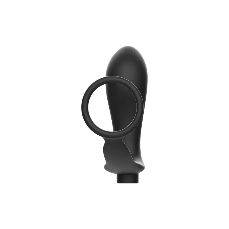 Anneau pénis et plug anal rechargeables Addicted Toys noirs, télécommande sans fil pour double stimulation.