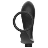 Anneau pénis et plug anal rechargeables Addicted Toys noirs, télécommande sans fil pour double stimulation.