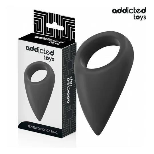 Anneau pénien ADDICTED TOYS en silicone forme larme noire - érection durable et confort optimal