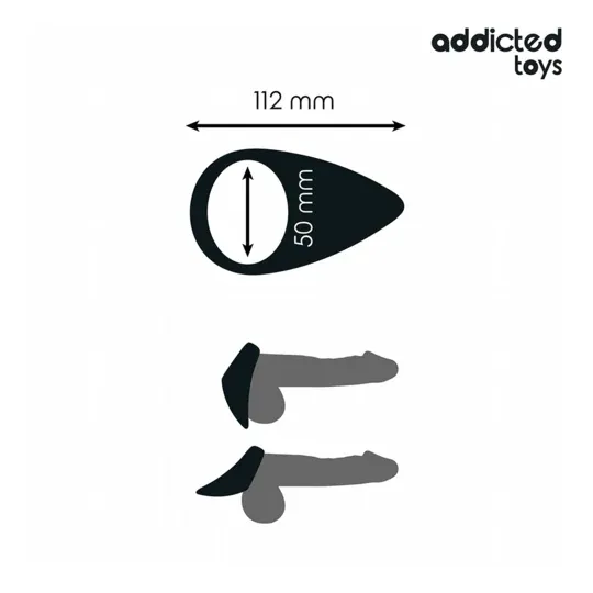 Anneau pénien ADDICTED TOYS en silicone forme larme noire - érection durable et confort optimal