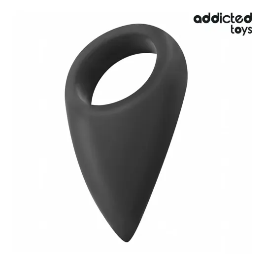 Anneau pénien ADDICTED TOYS en silicone forme larme noire - érection durable et confort optimal
