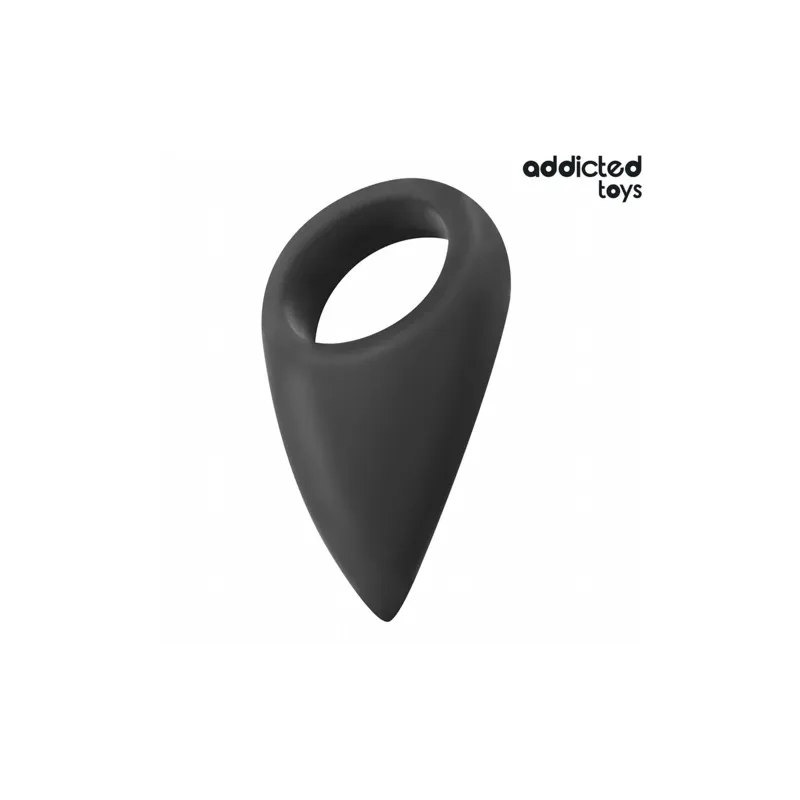 Anneau pénien ADDICTED TOYS en silicone forme larme noire - érection durable et confort optimal