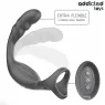 Anneau double vibrant Addicted Toys pour prostate et pénis en silicone noir