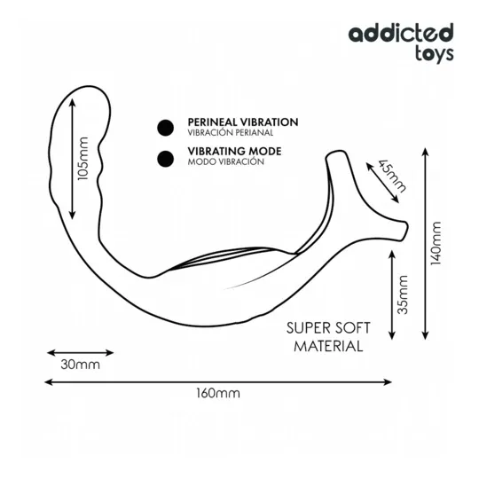 Anneau double vibrant Addicted Toys pour prostate et pénis en silicone noir