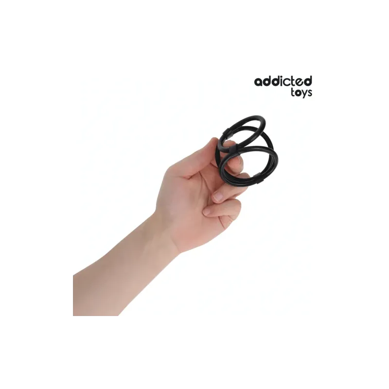 Anillo de pene triple Addicted Toys de silicona suave - 3 tallas L, M, S para erección duradera" }, { "id_image": 1498, "fr": "G