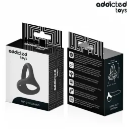 Anillo pene triple grueso Addicted Toys - accesorio masculino para erección duradera, caucho suave