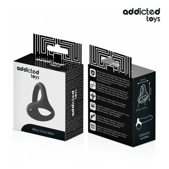 Anneau pénien triple épais Addicted Toys - accessoire masculin pour érection durable, caoutchouc souple