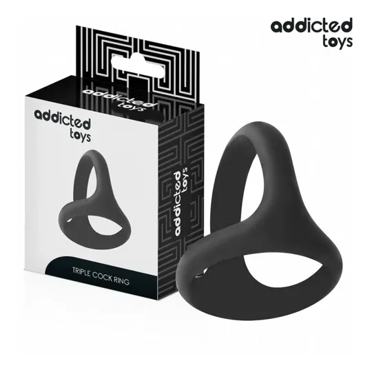 Anneau pénien triple épais Addicted Toys - accessoire masculin pour érection durable, caoutchouc souple