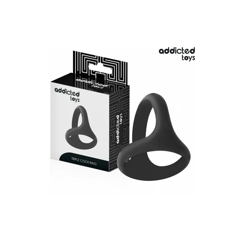 Triple thick penis ring Addicted Toys - durable cock ring for longer erections, soft rubber