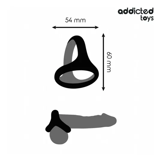 Anneau pénien triple épais Addicted Toys - accessoire masculin pour érection durable, caoutchouc souple