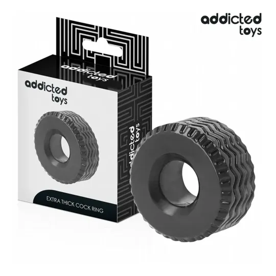 Extra dicker Penisring von Addicted Toys schwarz für langanhaltende Erektionen - Übersicht