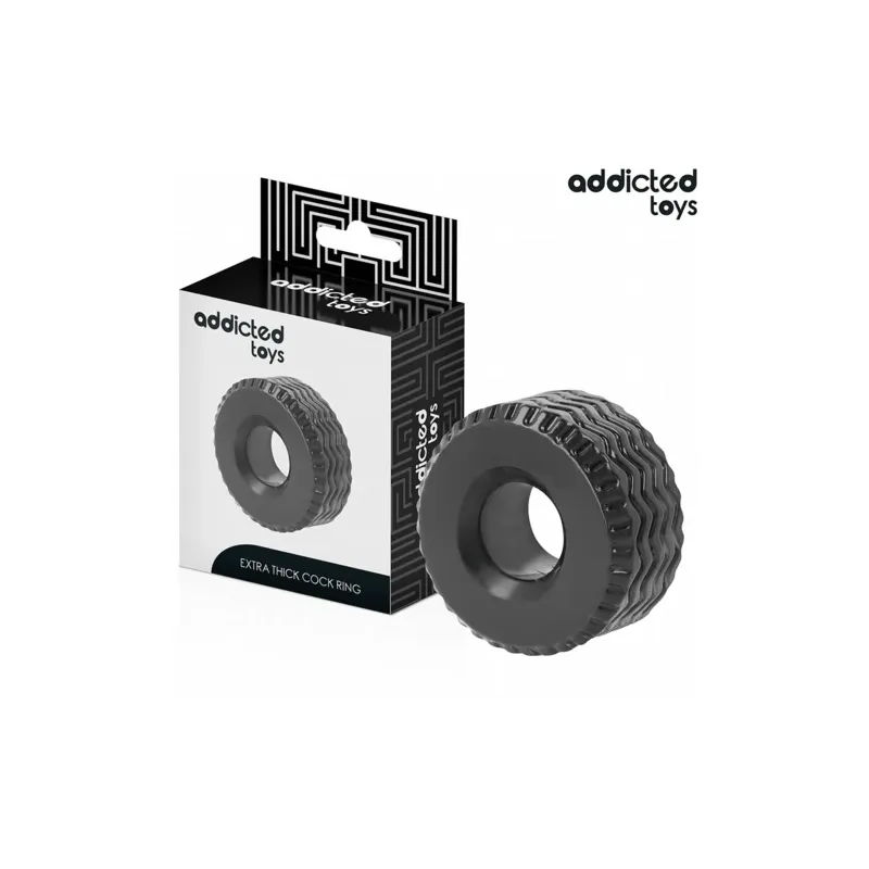 Thick penis ring Addicted Toys black for lasting erections - overview