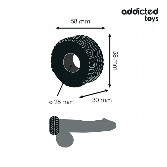 Thick penis ring Addicted Toys black for lasting erections - overview