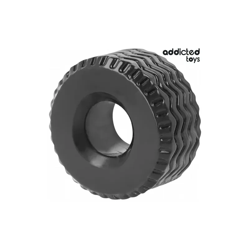Anillo peniano extra grueso Addicted Toys negro para erecciones duraderas - vista general" }, { "fr": "Anneau pénien épais Addic