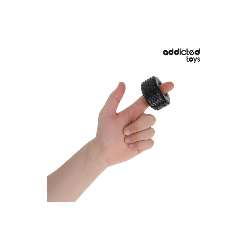 Anillo peniano extra grueso Addicted Toys negro para erecciones duraderas - vista general" }, { "fr": "Anneau pénien épais Addic