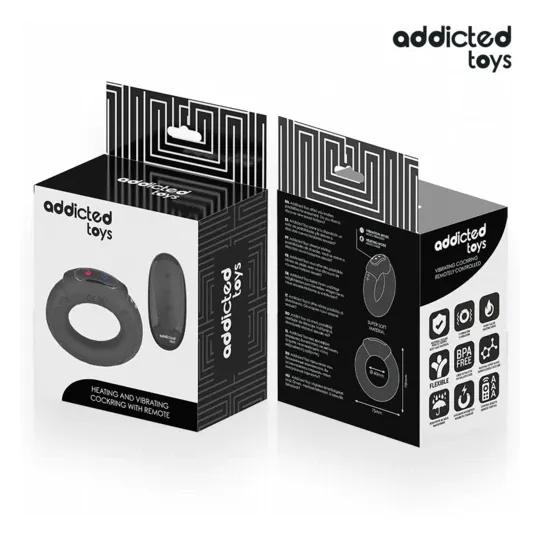 Anneau vibrant chauffant Addicted Toys avec télécommande sans fil et effet chauffant progressif pour couple