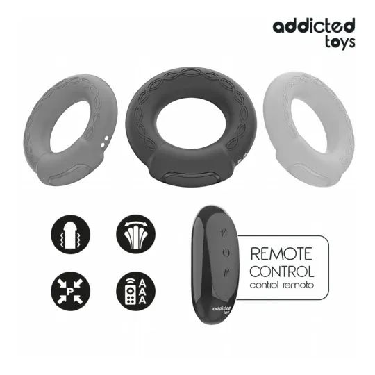 Anello vibrante riscaldato Addicted Toys con telecomando wireless ed effetto calore per coppie