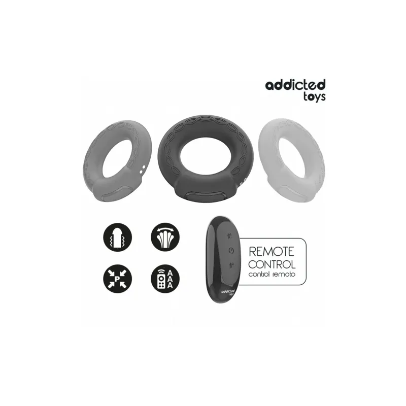 Anello vibrante riscaldato Addicted Toys con telecomando wireless ed effetto calore per coppie
