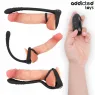 Addicted Toys – Anneau pénien vibrant double moteur avec télécommande, en silicone médical noir