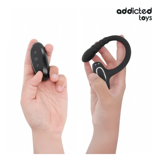 Addicted Toys – Anillo peneano vibrante de doble motor con mando a distancia, silicona médica negra" }, "1526": { "fr": "Addicte
