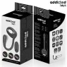 Addicted Toys – Anneau pénien vibrant double moteur avec télécommande, en silicone médical noir