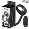 Addicted Toys – Vibrating penis ring with dual motors and remote control, black medical silicone