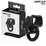 Flexible cock cage Addicted Toys black – overall view with testicle ring