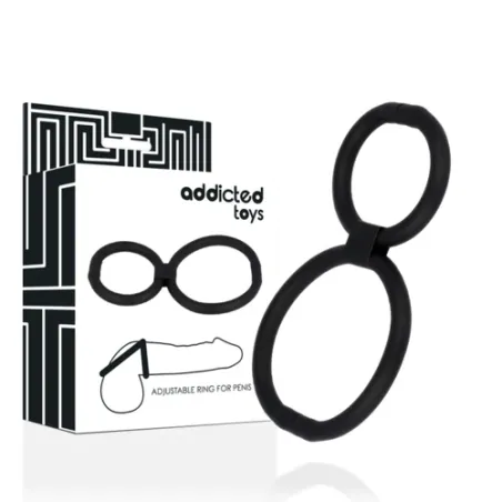 Anneaux pénien réglables Addicted Toys silicone soyeux - deux diamètres 3,8 et 5,8 cm pour endurance
