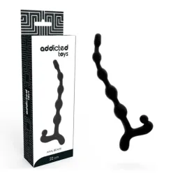 Addicted Toys chaîne de perles anales 22 cm noir TPR avec 5 billes progressives pour débutants
