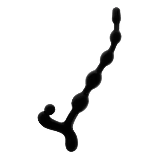 Addicted Toys collana di perle anali 22 cm nera TPR con 5 perle progressive per principianti