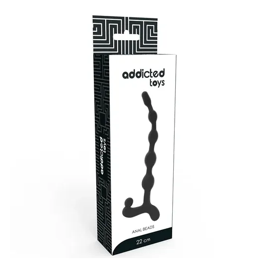 Addicted Toys Analperlenkette 22 cm schwarz TPR mit 5 progressiven Kugeln für Anfänger