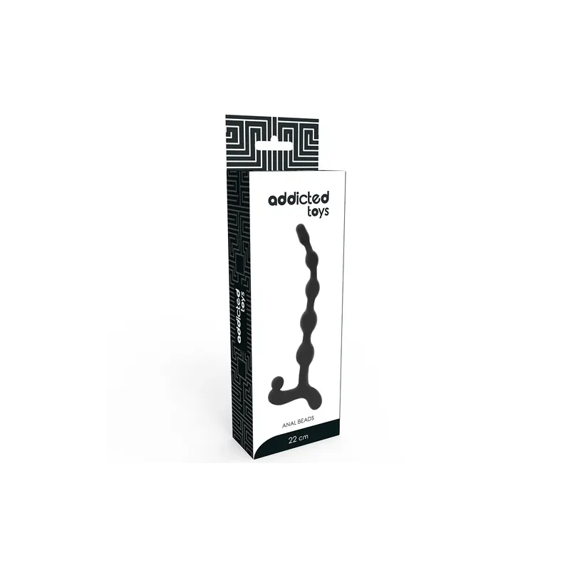 Addicted Toys black TPR anal beads chain 22 cm with 5 progressive beads for beginners