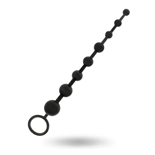 Catena di perle anali Addicted Toys nera 29 cm – 8 perle progressive TPR morbido per principianti