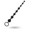 Chaîne de perles anales Addicted Toys noire 29 cm – 8 billes progressives TPR ultra-doux pour débutants