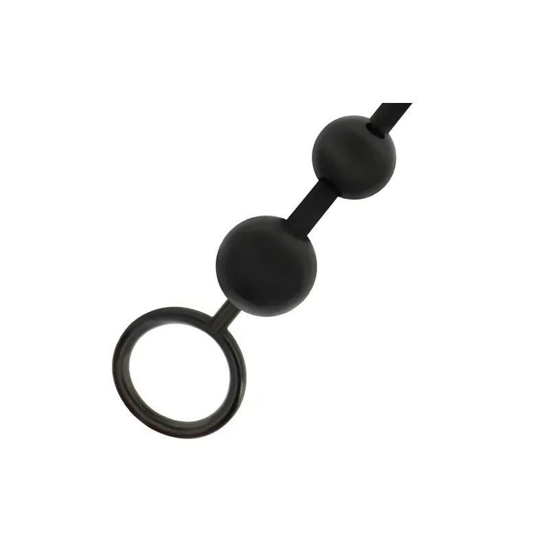 Catena di perle anali Addicted Toys nera 29 cm – 8 perle progressive TPR morbido per principianti