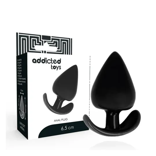 Bouchon anal ergonomique Addicted Toys TPR noir forme conique insertion facile 6,5 cm pour débutants
