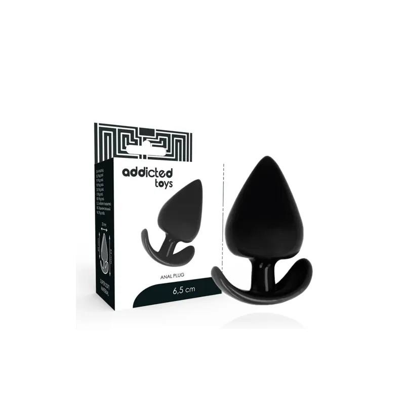 Ergonomischer Analplug Addicted Toys TPR schwarz konische Form einfache Einführung 6,5 cm für Anfänger