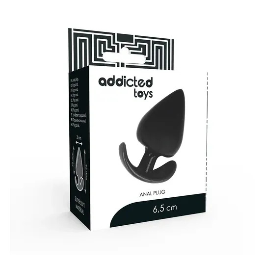 Bouchon anal ergonomique Addicted Toys TPR noir forme conique insertion facile 6,5 cm pour débutants