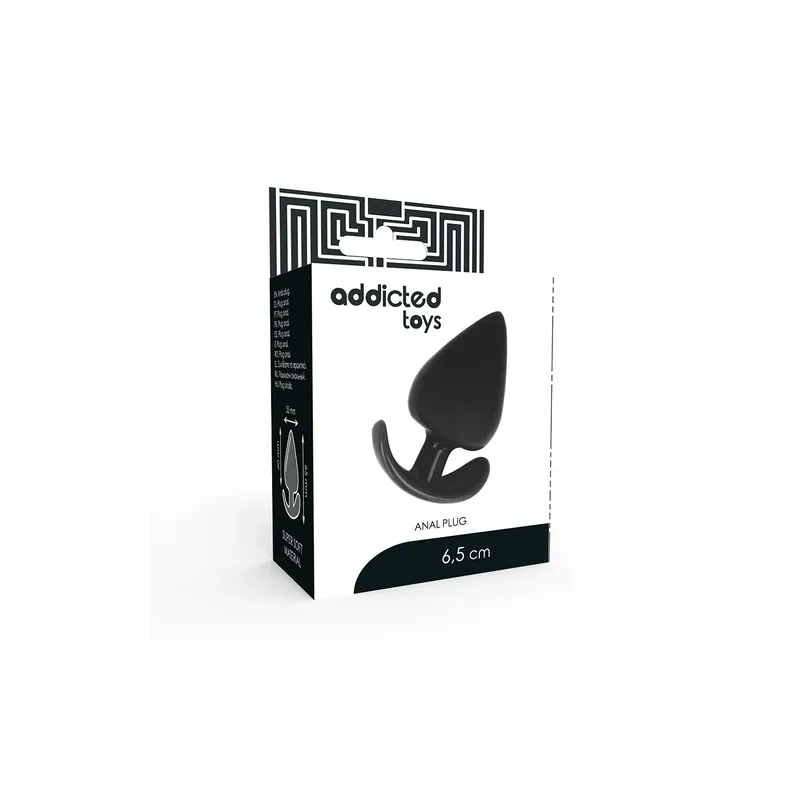Bouchon anal ergonomique Addicted Toys TPR noir forme conique insertion facile 6,5 cm pour débutants