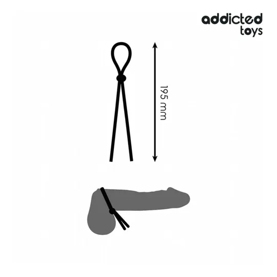 Corda peniena in silicone Addicted Toys con anello - controllo regolabile e stimolazione