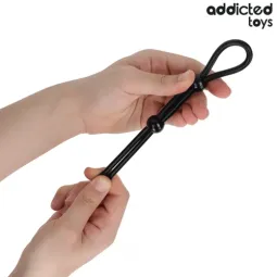 Double loop silicone cock ring black Addicted Toys - Precise control