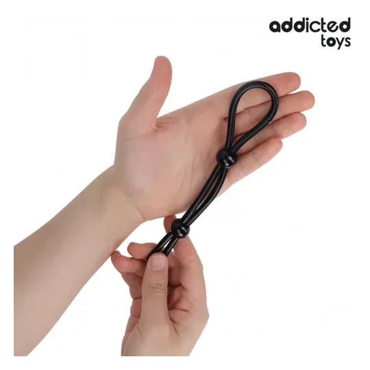 Double loop silicone cock ring black Addicted Toys - Precise control