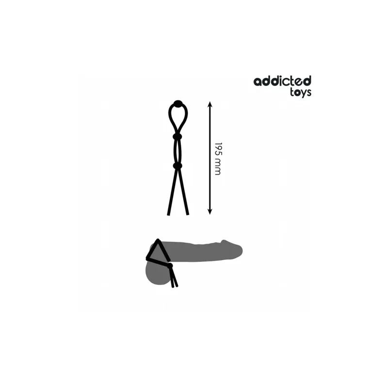 Addicted Toys Silicone Penis Triple Loop Rope - Intense stimulation, firm control, male sex toy accessory.
