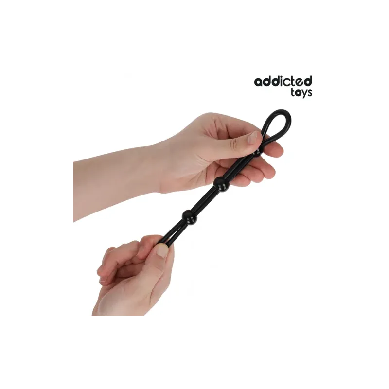 Corda pene silicone triplo anello Addicted Toys - Stimolazione intensa, controllo saldo per erezioni prolungate.